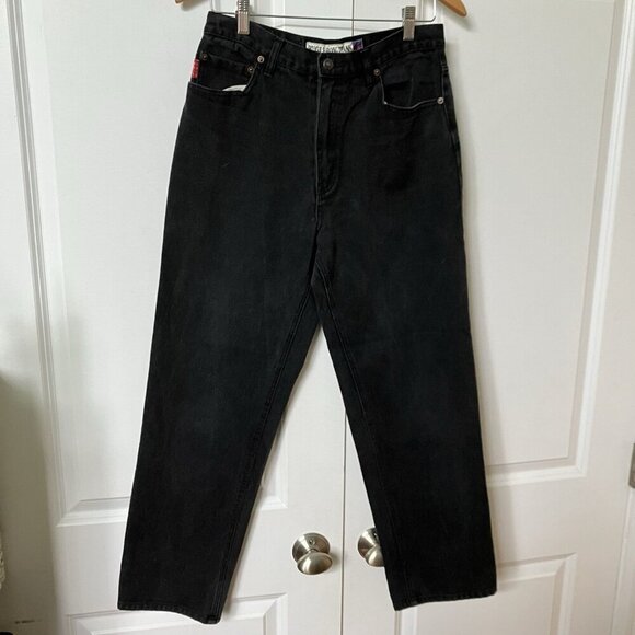Vintage Bugle Boys Jeans Mens 32x30 Black Straight Leg - Picture 1 of 8